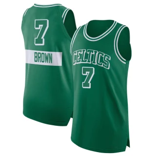 Men's Jaylen Brown Boston Celtics Green Authentic Kelly 2021/22 City Edition Jersey