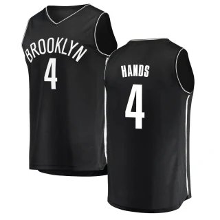 Men's Jaylen Hands Brooklyn Nets Black Fast Break Jersey - Icon Edition