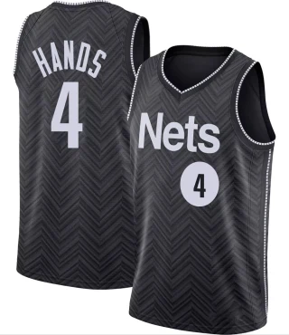 Men's Jaylen Hands Brooklyn Nets Black Swingman 2020/21 Jersey - Earned Edition