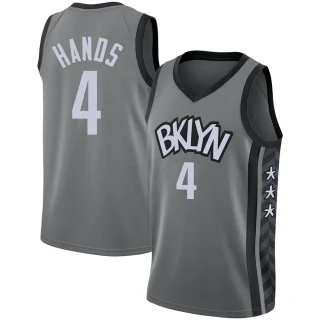 Men's Jaylen Hands Brooklyn Nets Gray Swingman Jordan Brand 2020/21 Jersey - Statement Edition