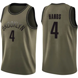Men's Jaylen Hands Brooklyn Nets Green Swingman Salute to Service Jersey