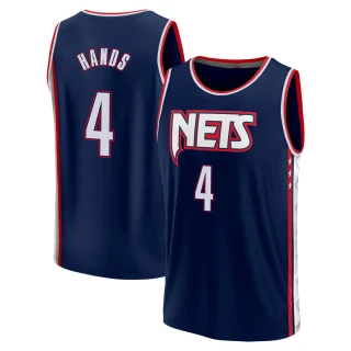 Men's Jaylen Hands Brooklyn Nets Navy Fast Break 2021/22 Replica City Edition Jersey