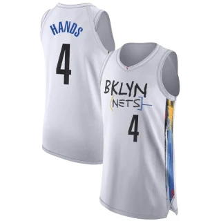 Men's Jaylen Hands Brooklyn Nets White Authentic 2022/23 City Edition Jersey