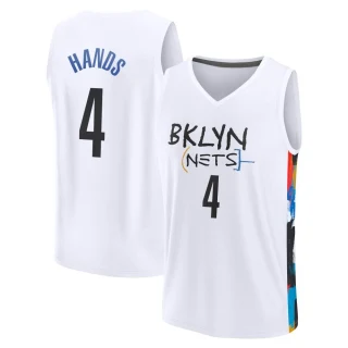 Men's Jaylen Hands Brooklyn Nets White Fast Break 2022/23 City Edition Jersey