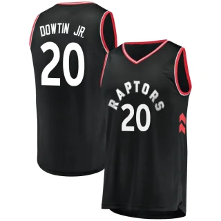 Men's Jeff Dowtin Jr. Toronto Raptors Black Fast Break Jersey - Statement Edition