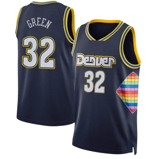 Men's Jeff Green Denver Nuggets Green Swingman Navy 2021/22 City Edition Jersey