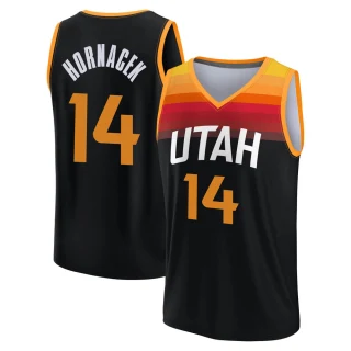Men's Jeff Hornacek Utah Jazz Black Fast Break 2021/22 Replica City Edition Jersey