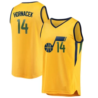Men's Jeff Hornacek Utah Jazz Gold Fast Break Jersey - Statement Edition