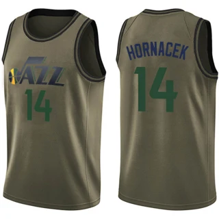 Men's Jeff Hornacek Utah Jazz Green Swingman Salute to Service Jersey