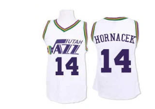 Men's Jeff Hornacek Utah Jazz White Authentic Throwback Jersey