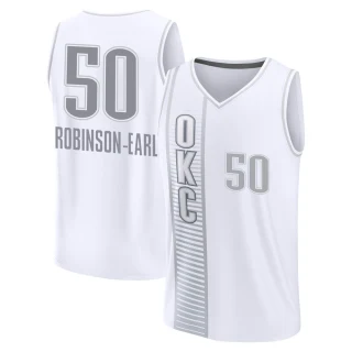 Men's Jeremiah Robinson-Earl Oklahoma City Thunder White Fast Break 2021/22 Replica City Edition Jersey
