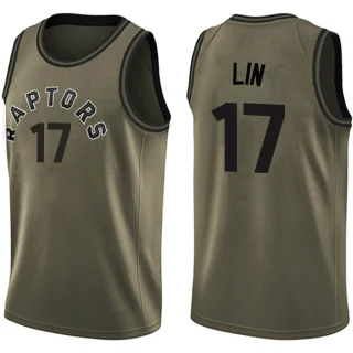 Men's Jeremy Lin Toronto Raptors Green Swingman Salute to Service Jersey
