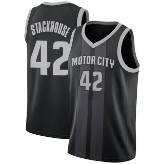 Men's Jerry Stackhouse Detroit Pistons Black Swingman 2018/19 Jersey - City Edition