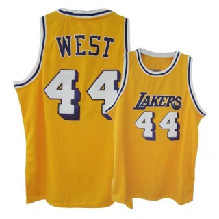 Men's Jerry West Los Angeles Lakers Gold Authentic Throwback Jersey
