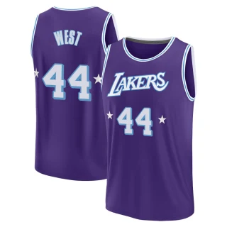 Men's Jerry West Los Angeles Lakers Purple Fast Break 2021/22 Replica City Edition Jersey