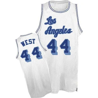 Men's Jerry West Los Angeles Lakers White Authentic Throwback Jersey