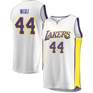 Men's Jerry West Los Angeles Lakers White Fast Break Jersey - Association Edition