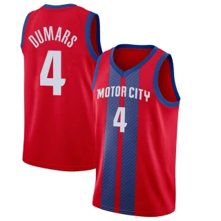 Men's Joe Dumars Detroit Pistons Red Swingman 2019/20 Finished Jersey - City Edition