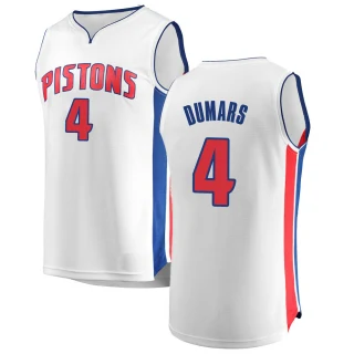 Men's Joe Dumars Detroit Pistons White Fast Break Jersey - Association Edition