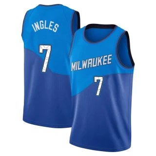 Men's Joe Ingles Milwaukee Bucks Blue Swingman 2020/21 Jersey - City Edition