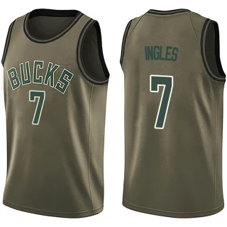 Men's Joe Ingles Milwaukee Bucks Green Swingman Salute to Service Jersey