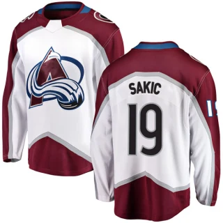 Men's Joe Sakic Colorado Avalanche White Breakaway Away Jersey