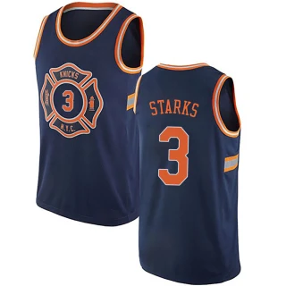 Men's John Starks New York Knicks Navy Blue Authentic Jersey - City Edition
