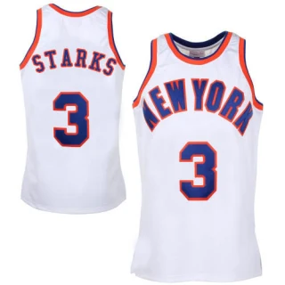 Men's John Starks New York Knicks White Authentic Throwback Jersey