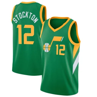 Men's John Stockton Utah Jazz Green Swingman 2020/21 Jersey - Earned Edition