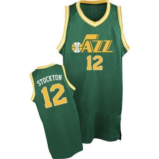 Men's John Stockton Utah Jazz Green Swingman Throwback Jersey