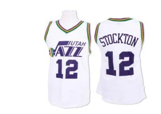 Men's John Stockton Utah Jazz White Authentic Throwback Jersey