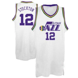 Men's John Stockton Utah Jazz White Swingman Throwback Jersey