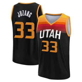 Men's Johnny Juzang Utah Jazz Black Fast Break 2021/22 Replica City Edition Jersey