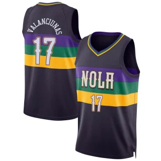 Men's Jonas Valanciunas New Orleans Pelicans Purple Swingman 2022/23 City Edition Jersey