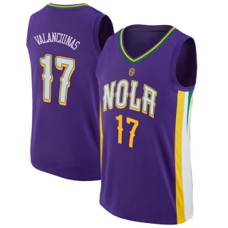 Men's Jonas Valanciunas New Orleans Pelicans Purple Swingman Jersey - City Edition