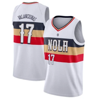 Men's Jonas Valanciunas New Orleans Pelicans White Swingman 2018/19 Jersey - Earned Edition