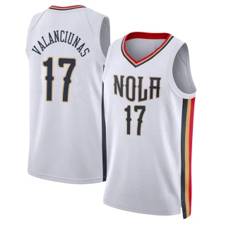 Men's Jonas Valanciunas New Orleans Pelicans White Swingman 2021/22 City Edition Jersey