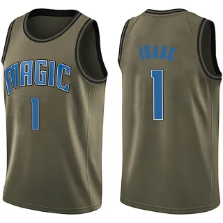 Men's Jonathan Isaac Orlando Magic Green Swingman Salute to Service Jersey