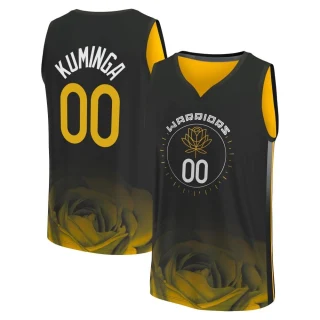 Men's Jonathan Kuminga Golden State Warriors Gold Fast Break Black 2022/23 City Edition Jersey