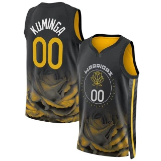 Men's Jonathan Kuminga Golden State Warriors Gold Swingman Black 2022/23 City Edition Jersey