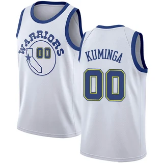 Men's Jonathan Kuminga Golden State Warriors Gold Swingman White Hardwood Classics Jersey