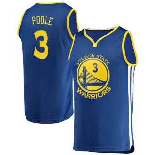Men's Jordan Poole Golden State Warriors Gold Fast Break Royal Jersey - Icon Edition