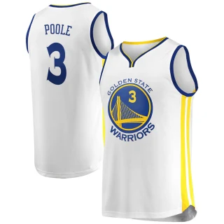 Men's Jordan Poole Golden State Warriors Gold Fast Break White Jersey - Association Edition