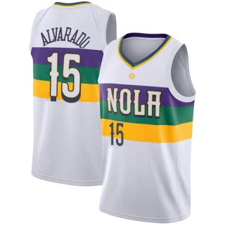Men's Jose Alvarado New Orleans Pelicans White Swingman 2018/19 Jersey - City Edition