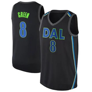 Men's Josh Green Dallas Mavericks Green Swingman Black Jersey - City Edition
