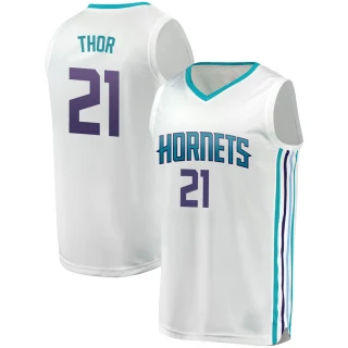 Men's JT Thor Charlotte Hornets White Fast Break Fanatics Brand Jersey - Association Edition