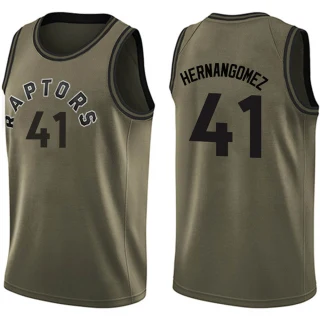 Men's Juancho Hernangomez Toronto Raptors Green Swingman Salute to Service Jersey