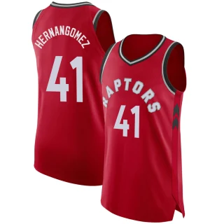 Men's Juancho Hernangomez Toronto Raptors Red Authentic Jersey - Icon Edition