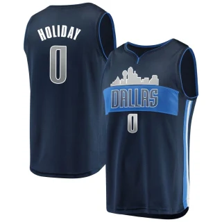 Men's Justin Holiday Dallas Mavericks Navy Fast Break Jersey - Statement Edition