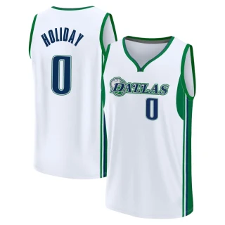 Men's Justin Holiday Dallas Mavericks White Fast Break 2021/22 Replica City Edition Jersey